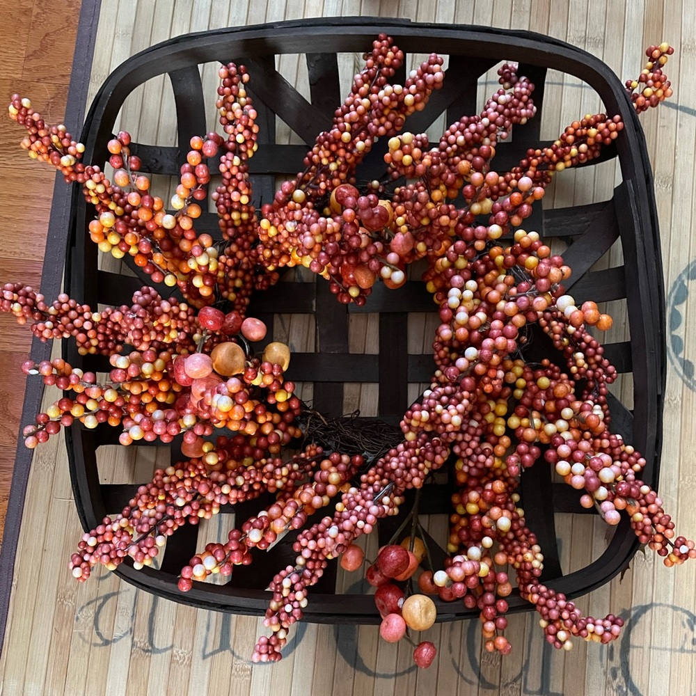 Fall tobacco basket wreath